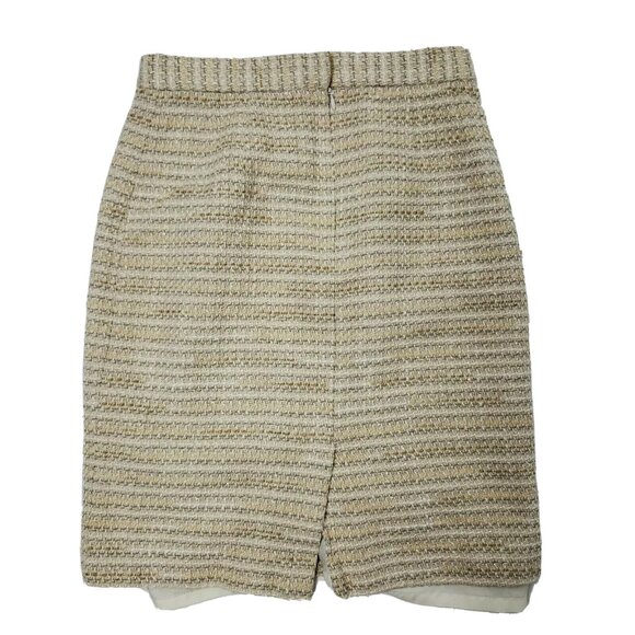 Liz Claiborne Petite Skirt Womens Size 8P 8 Petites Tan Tweed Pencil Zip Up - Picture 4 of 4